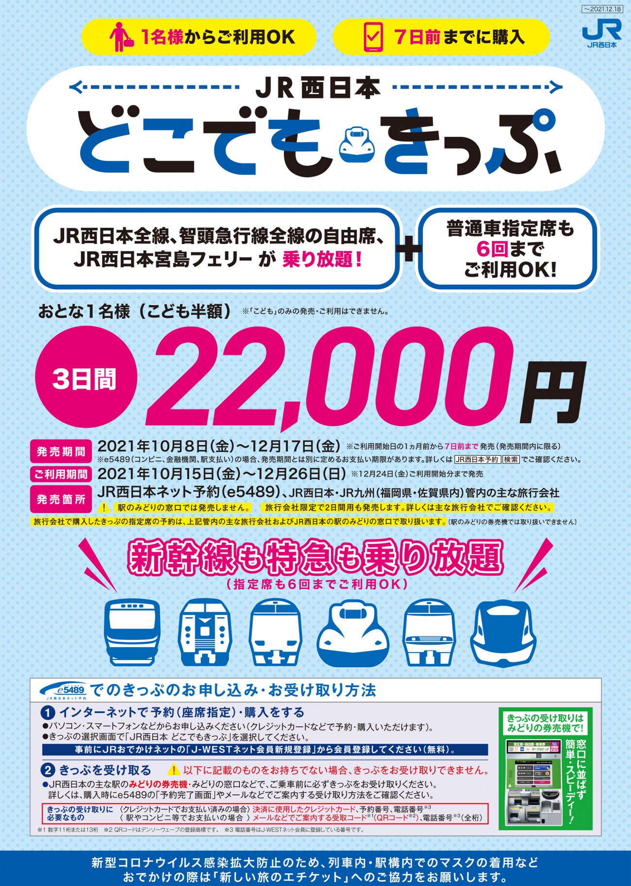 E5489用 ｊｒ西日本 どこでもきっぷ ｊｒ西日本 関西どこでもきっぷ トクトクきっぷ Jrおでかけネット